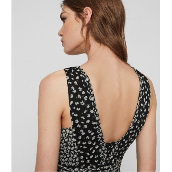💕ALLSAINTS💕 Marcella Jasmine Dress ~ Jasmine Black Absract Moody Floral 6 NWT - Picture 5 of 15